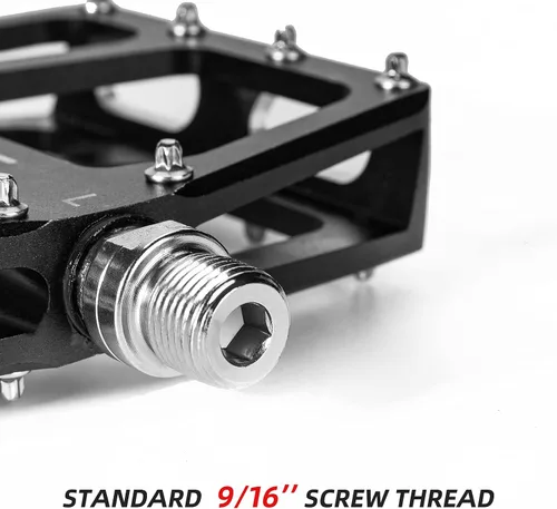 Miniatura 4 de ROCKBROS Pedales de bicicleta de montaña MTB Pedal de aluminio de plataforma ancha Pedales planos 9/16 "Ciclismo Sellado Rodamiento Pedales