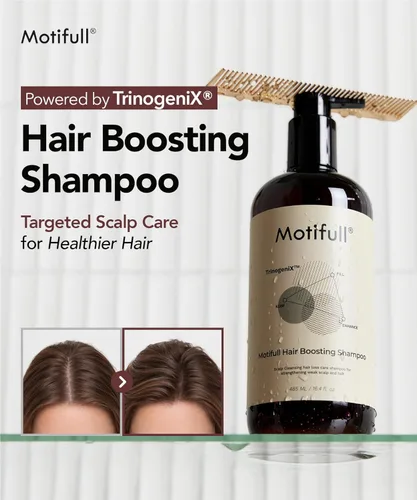 Miniatura 2 de Motifull Champú espesante que aumenta el cabello para un cabello de aspecto adelgazante Biotina, cafeína y TrinogeniX Raíces visiblemente más