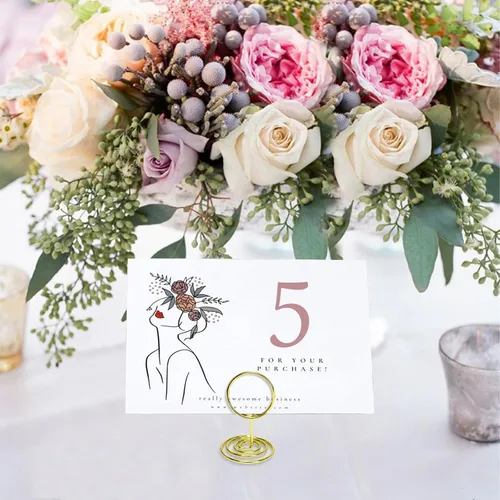 Miniatura 5 de Paquete de 30 soportes para tarjetas de mesa, soporte para tarjetas de fotos, clips de menú con nombres, soportes pequeños para letreros de mesa