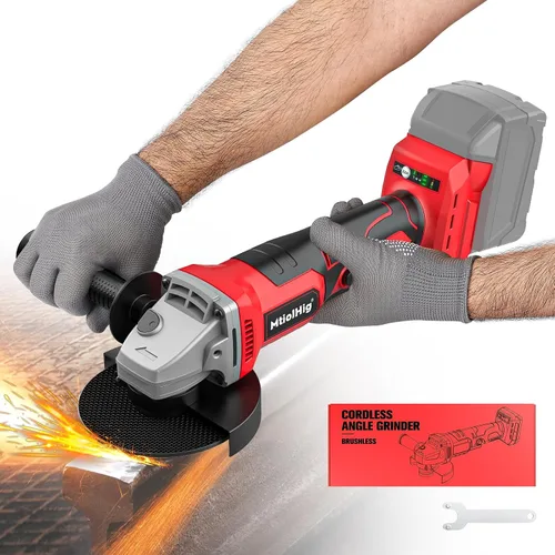 MtiolHig Amoladora angular inalámbrica compatible con batería Milwaukee de 18 V: herramienta amoladora sin escobillas, amoladora angular pequeña