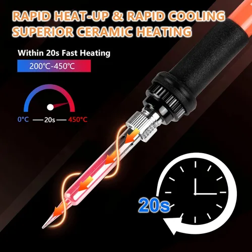 Miniatura 3 de Lápiz para soldar de 60 W y 110 V, temperatura ajustable, herramienta soldadora para reparación, reparación eléctrica, joyas y bricolaje