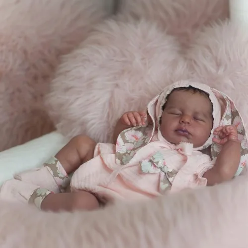 Miniatura 25 de 20 pulgadas dormido bebé Reborn 3D pintura piel con venas visibles cuerpo muñeca de tela, vinilo suave juguete de niña recién nacida como un Muñeca