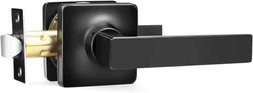 GOBEKOR Paquete de 1 manija de paso, manijas de puerta negras para cerradura de puerta de armario, manija de puerta interior sin llave con cerradura