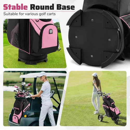 Miniatura 8 de Goplus Bolsa ligera para carrito de golf, bolsa de golf moldeada con separadores organizadores de longitud completa de 14 vías, 11 bolsillos, bolsa
