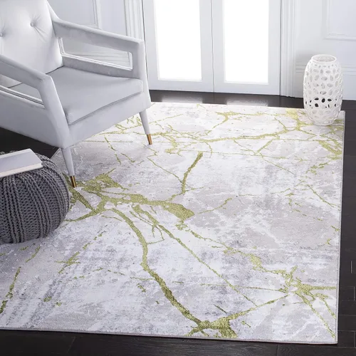 Miniatura 23 de SAFAVIEH Amelia Collection - Alfombra decorativa de 2 x 4 pies, gris y negro, diseño abstracto moderno, no desprende pelusa y de fácil cuidado