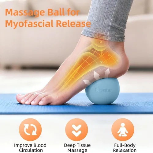 Miniatura 2 de Pelotas de lacrosse de masaje para liberación miofascial, terapia de puntos gatillo y terapia de yoga, bola de masaje de pies para aliviar la Azul