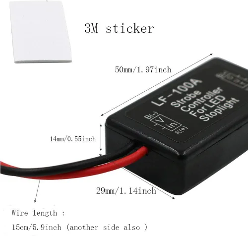 Miniatura 2 de Controlador de flash controlador estroboscópico módulo intermitente para luz LED de freno de coche (LF-100A)