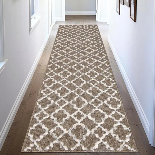 Miniatura 23 de U'Artlines Alfombra de pasillo larga para pasillo de 2 x 8 pies, antideslizante, alfombra de piso de cocina, patrón geométrico beige, lavable a