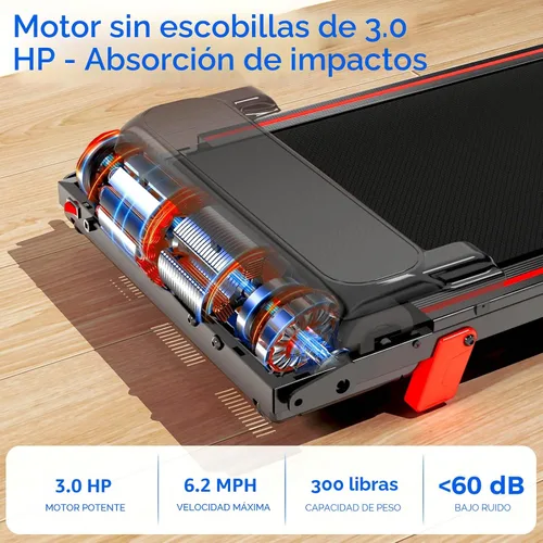 Miniatura 7 de Treadmills for Home 3.0HP Quiet Foldable Treadmill with Incline, Portable Walking Pad with Handle Bar, Walking Pad Treadmill for Running and Jogging