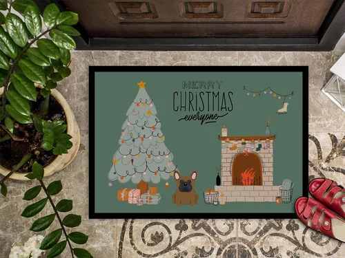 Miniatura 3 de Caroline's Treasures CK7576MAT - Felpudo marrón con diseño de bulldog francés de Navidad para todos, de 18 x 27 pulgadas, para interiores