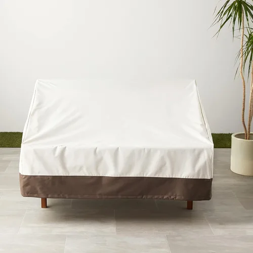 Miniatura 6 de Amazon Basics Fundas para Sofá de Salón Profundo de 2 Plazas, Sofá de Exterior y Muebles de Patio, Impermeables, Anti-UV, Duraderas, Beige/Bronceado