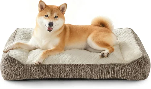 Miniatura 20 de JOEJOY Camas ortopédicas XL para perros de tamaño grande, extra gruesas, con apoyo y laterales, sofá cama ultrasuave para perros grandes, color Beige