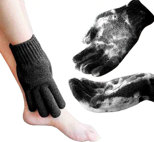 MIG4U Guantes Exfoliantes para Ducha, Guantes de Baño para Lavado Corporal, Eliminación de Piel Muerta, Esponja Loofah de Limpieza Profunda para