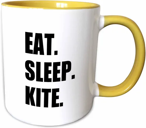 Miniatura 13 de 3dRose Eat Sleep Kite - Kitesurf kitesurf kitesurf surf 11oz Bicolor Negro Taza