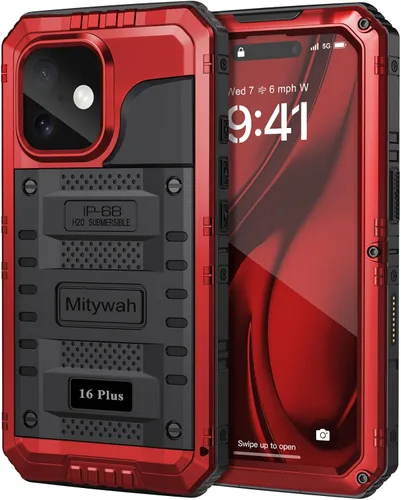 Miniatura 53 de Mitywah Funda impermeable para iPhone 7/iPhone 8 / iPhone SE 2020, funda de metal resistente de grado militar, protección de cuerpo completo