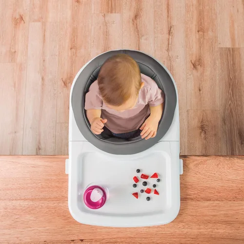 Miniatura 8 de Chicco FastLock 360 Trona Giratoria con Gancho, Trona Portátil para Bebés y Niños Pequeños, Se Instala en Segundos Carbón/Gris