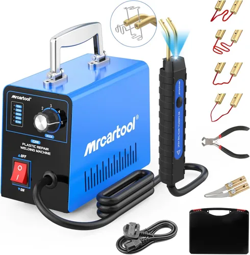 Miniatura 9 de Kit de soldador de plástico con 600 piezas de grapas calientes 110 V máquina de soldadura de plástico kit de reparación de parachoques de coche, 80