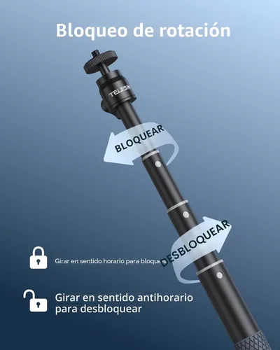 Miniatura 3 de TELESIN palo selfie impermeable de 360° de 25.75" de ancho con correa de mano para buceo bajo el agua, extensión de palo monopié para GoPro Max 13