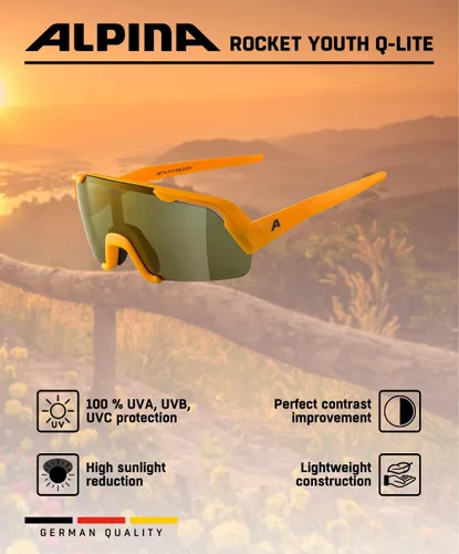 Miniatura 5 de ALPINA Rocket Youth Q-LITE - Gafas de ciclismo antivaho para hombres y mujeres, 100% protección UV, Rocket Youth Q-LITE