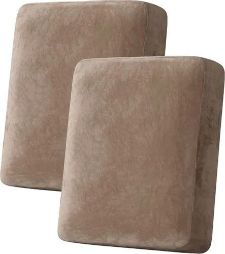 Miniatura 23 de H.VERSAILTEX - Funda de terciopelo elástica y afelpada para protección de cojines de sofá biplaza, silla o sofá, 2 piezas, tamaño grande, color gris