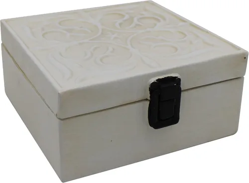CVHOMEDECO. Caja decorativa de metal rústico, caja de almacenamiento galvanizada vintage con tapa y cajas cuadradas con bisagras para fotos, joyas,