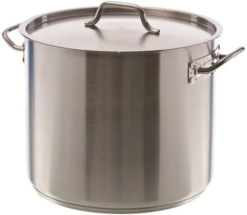 Update International SPS-12 SuperSteel - Olla de acero inoxidable 18/8 lista para inducción con tapa, 12 cuartos de galón, natural, juego de 3
