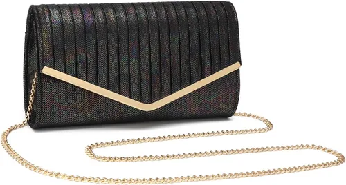 Miniatura 2 de FZOWVIR Bolso de noche para mujer, bolso de boda brillante para fiesta, baile de graduación, bolsas cruzadas formales con purpurina, Negro