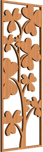 Miniatura 135 de 9 3/8 pulgadas de ancho x 24 3/8 pulgadas de alto x 1/4 pulgadas de alto, Bradford Paneles de pared decorativos de madera de calado, roble rojo rojo