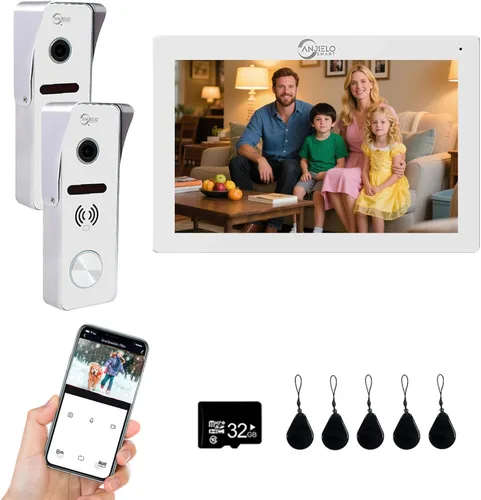 Miniatura 9 de TUYA - Sistema de intercomunicación de timbre de video con cable, monitor de 7 pulgadas, cámara HD 1080P, cámara de entrada, puerta, cámara TUYA