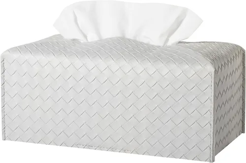 Miniatura 11 de Funda para caja de pañuelos de piel sintética, estuche cuadrado para pañuelos faciales, dispensador de papel facial para baño, encimera de tocador