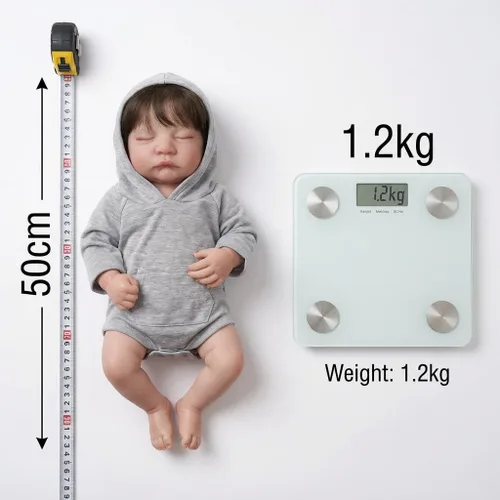 Miniatura 3 de Muñecas de bebé Reborn de 19 pulgadas y 19.3 in, muñeca realista de silicona Reborn – Lavable de cuerpo completo de aspecto realista muñecas