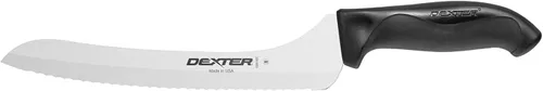 Miniatura 9 de Dexter-Russell Rebanadora Offset Festoneada de 9 pulgadas con Mango Rojo – S360-9SCR, Hoja de Acero Inoxidable de Alto Carbono, Agarre Ergonómico