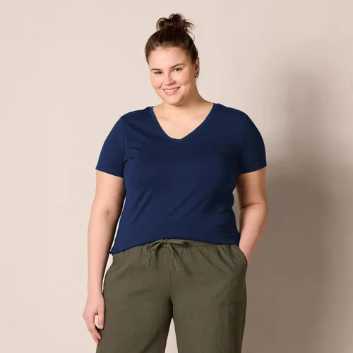 Miniatura 6 de Tienda Essentials Camiseta de manga corta con cuello en V para mujer, multipacks