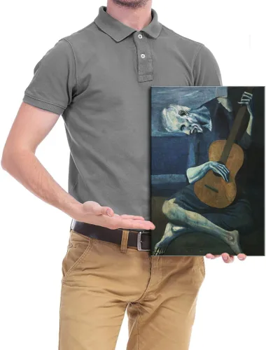Miniatura 6 de Wieco Art Lienzo impreso con texto en inglés "The Old Guitarist" de Pablo Picasso, lienzo abstracto para decoración de pared y decoración de oficina