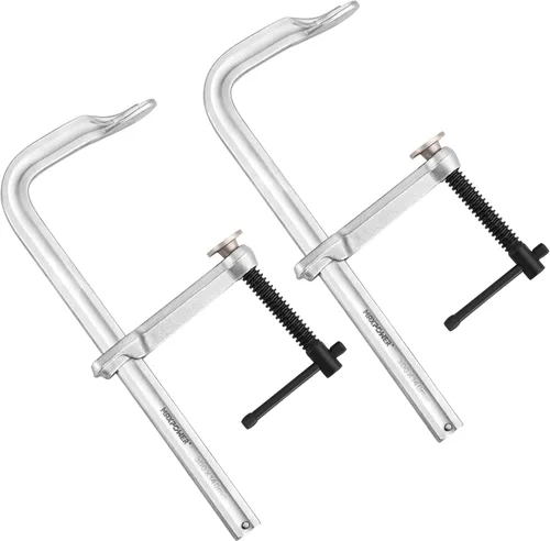 Miniatura 10 de MAXPOWER Abrazadera F de riel grueso de 12 pulgadas, garganta de 4-3/4 pulgadas, abrazadera de barra F resistente para soldadura, riel de 29,7 x