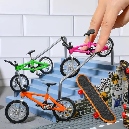 Miniatura 5 de Gejoy 12 piezas de mini bicicletas de dedo, mini bicicletas BMX, juegos de fin de año, regalos para estudiantes, juguetes de bicicleta en miniatura