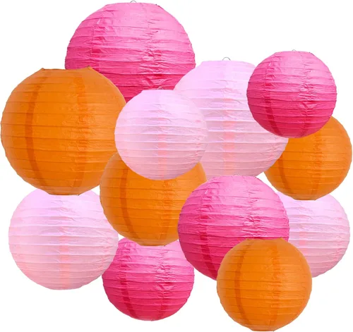 Miniatura 46 de BEISHIDA Faroles de Papel Blancos de 12 Pulgadas Decorativos Chinos/Japoneses Colgantes Redondos de Papel Lámparas para Cumpleaños, Bodas, Navidad