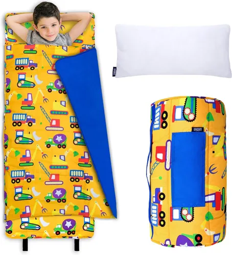 Miniatura 12 de Wildkin Kids Nap Mat with Pillow for Boys & Girls – Soft & Cozy Toddler Sleep Mat for Daycare, Preschool, Kindergarten & Travel, Ages 3–7, Machine