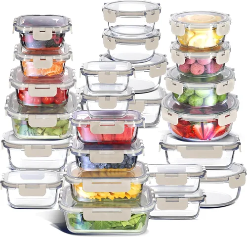Miniatura 13 de Nestlé 24 piezas (12 contenedores herméticos aptos para congelador, 12 tapas), contenedores de almacenamiento para despensa y cocina, contenedores