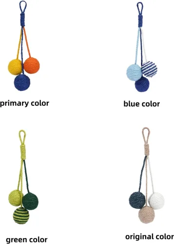 Miniatura 7 de Juguete para gatos, bola de sisal, juguete colgante para gatos, hecho a mano, cuerda para gatos, masticable, respetuoso con el medio ambiente