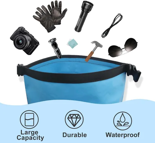 Miniatura 6 de XUKER Bolsa seca impermeable, saco seco flotante de 10 L/20 L, bolsa de almacenamiento para viajes, natación, canotaje, kayak, vela, canoa, rafting