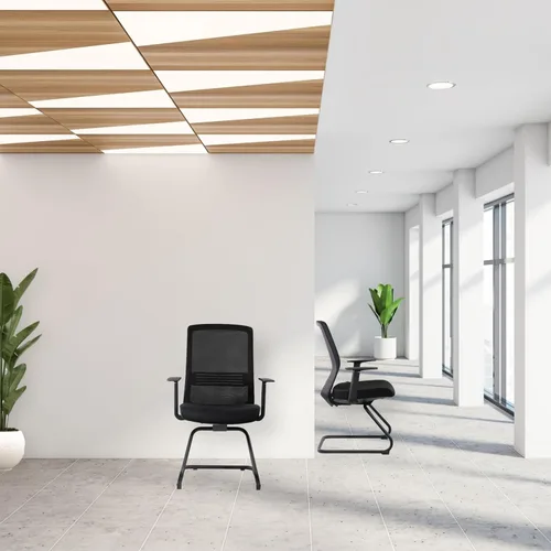 Miniatura 3 de SUNLINE Ergo Silla auxiliar con base de trineo, respaldo de malla, asiento acolchado acolchado, estacionario, ligero, versátil, sillas de oficina