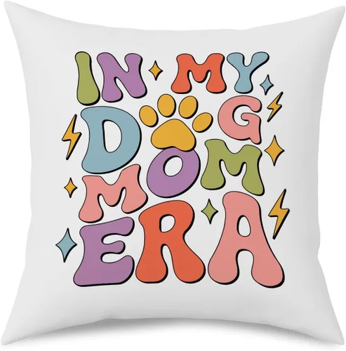 Fokongna in My Dog Mom era Dog Mom - Fundas de almohada decorativas de 18 x 18 pulgadas, funda de almohada Love Gy Lover Proud Mama Pet Owner,