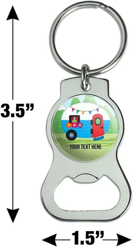 Miniatura 3 de GRAPHICS & MORE Llavero de 1 línea personalizado con abrebotellas retro vintage