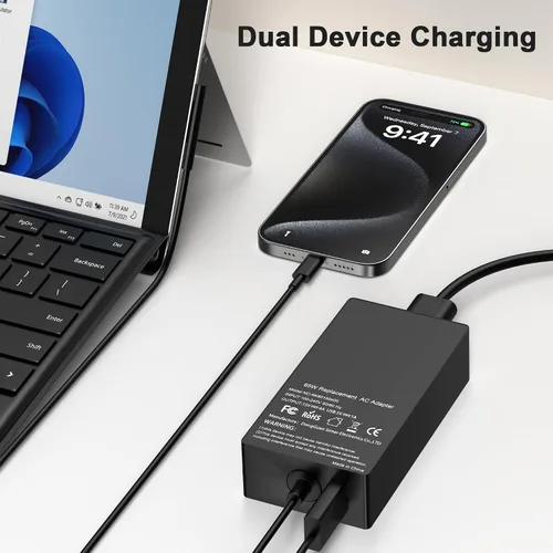 Miniatura 5 de Compatible con Microsoft Surface Charger, 65W Surface Pro Charger, compatible con Surface Pro 11,9,8,7,6,5,4,3,X Surface Laptop 7,6,5,4,3,2,1 Black6
