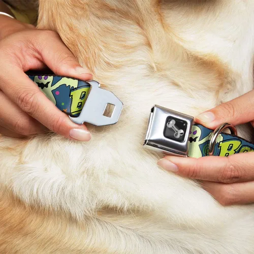 Miniatura 8 de buckle-down "Fantasma Boo. Azul/Multi Color Collar de perro hueso, amplia Medio/16 – 23