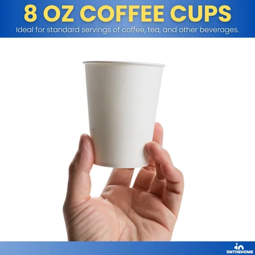Miniatura 3 de Tazas de café de 8 onzas con tapas desechables de papel para café caliente (50 tazas y 50 tapas)