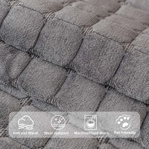 Miniatura 4 de Funda de Sofá de Terciopelo Lavable para Mascotas Perros, Fundas Antideslizantes para Sofá Seccional de 3 Cojines, Funda para Brazo de Sofá