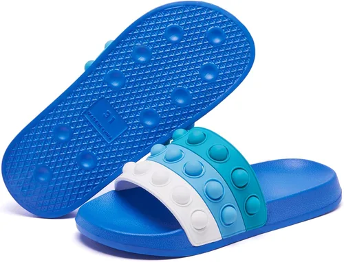 Miniatura 7 de Engtoy Sandalias para niños y niñas, unisex, ligeras, antideslizantes, puntera abierta, cómodas, para ducha, playa, divertidas sandalias