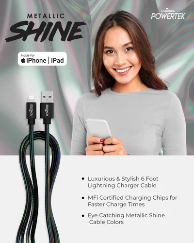 Miniatura 6 de LIQUIPEL Powertek - Cable de carga para iPhone, adaptador de cable Lightning a USB de carga rápida de 6 pies, compatible con iPad, certificado MFI